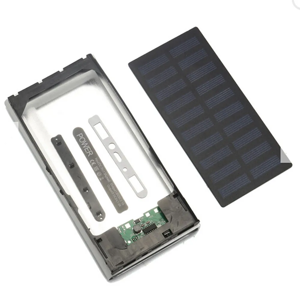 Внешний аккумулятор на солнечной батарее 2 USB LED портативное зарядное устройство