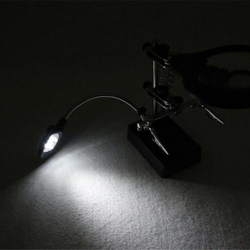 2.5X/7.5X/10X LED сварочная Лупа Стекло 5 Вспомогательный зажим 3 в 1 ручная опора для