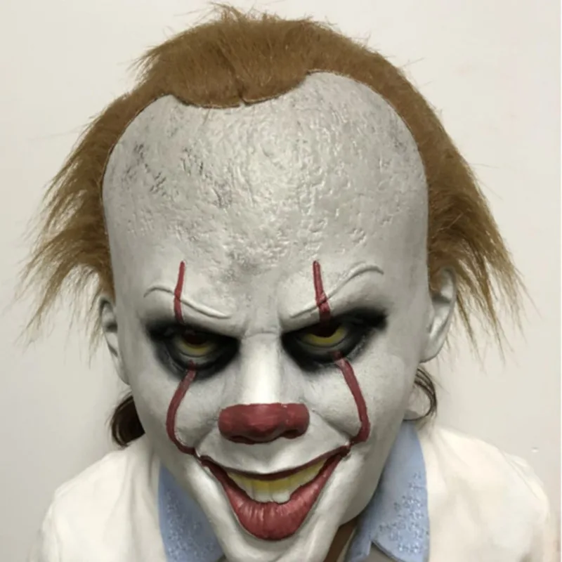 Stephen king's it pennywise маска клоуна ужас клоун Джокер реквизит Хэллоуин костюмы