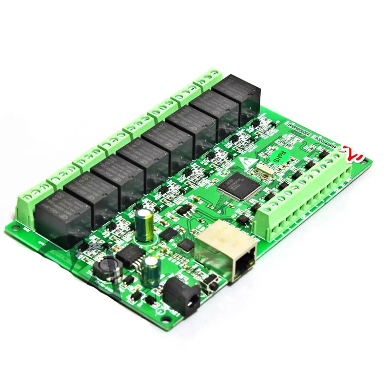 Сетевое реле ввода вывода 8 каналов сетевое с двойным управлением Ethernet Modbus TCPUDP