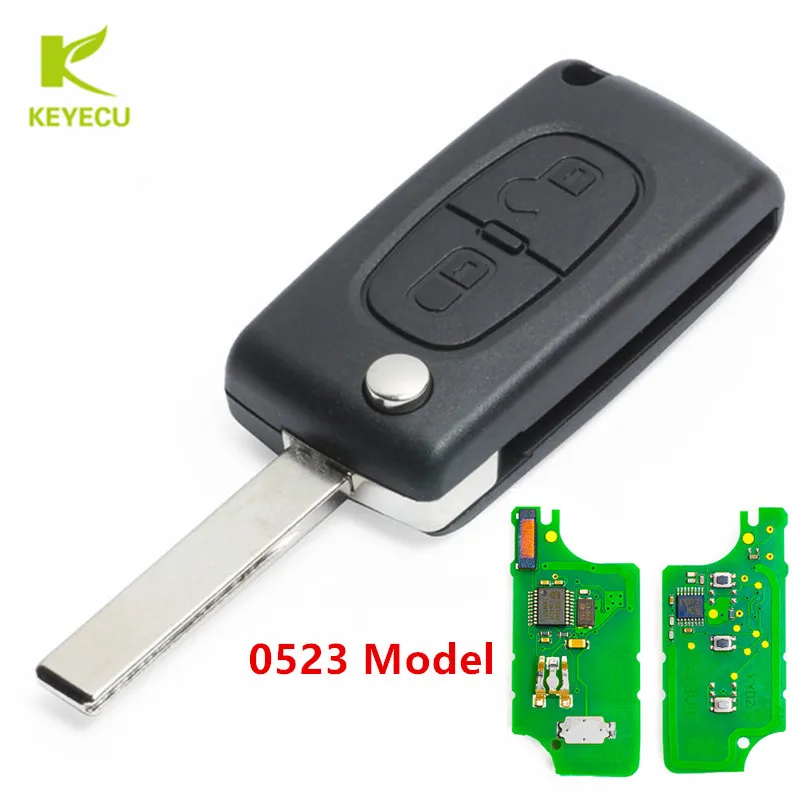 Ключ дистанционного управления KEYECU 2BTN 433 МГц ID46 для Citroen Berlingo C2 C3 C4 Picasso C5 C6 C8 Saxo Xsara