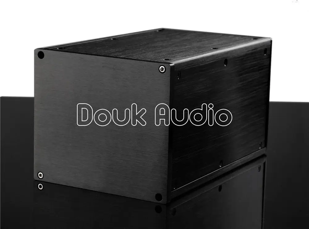 Douk аудио черный алюминиевый корпус усилителя шасси DIY чехол W161* H140* D251 мм