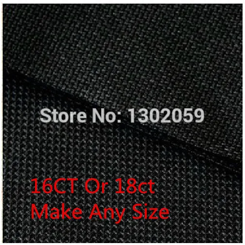 Хлопок Вышивка Аида Ткань/Сделать Любой Размер Черная Ткань 16CT Или 18CT Крестом