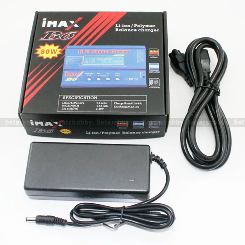 IMAX B6 80 Вт Li-Po NiMh Li-ion зарядное устройство + 15 В 6A AC адаптер питания | Игрушки и хобби