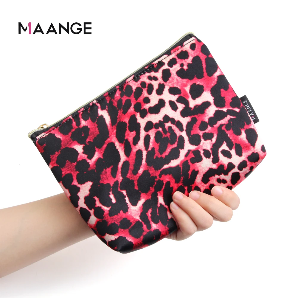 MAANGE женские косметички для макияжа с леопардовым узором дорожные