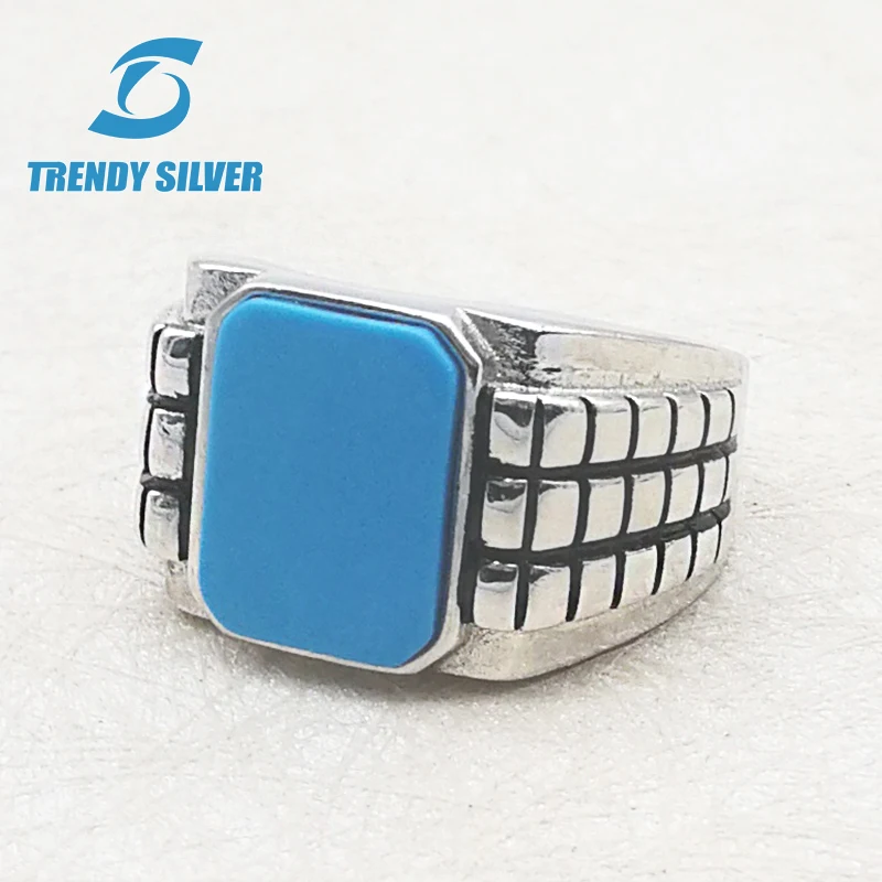silver 925 fine jewelry man rings men accessories turquoise gemstone natural onyx agate wholesale TRENDY SILVER | Украшения и