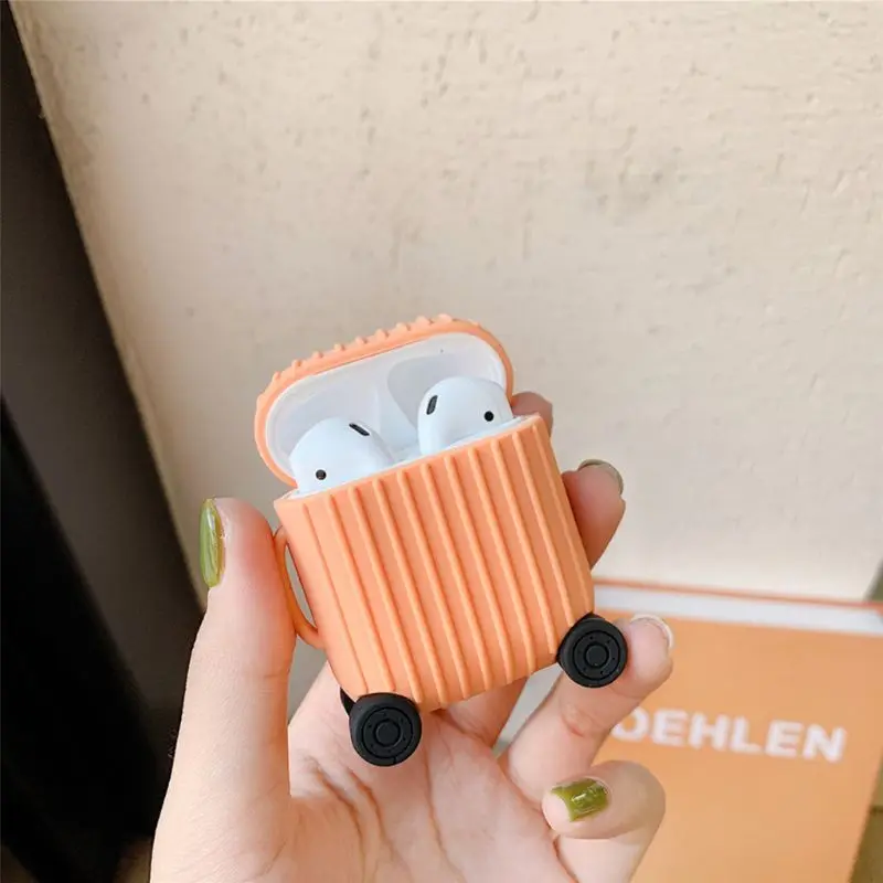 Модный милый чемодан сундук чехол для Apple Airpods 1/2 багажный Дизайн Зарядная коробка