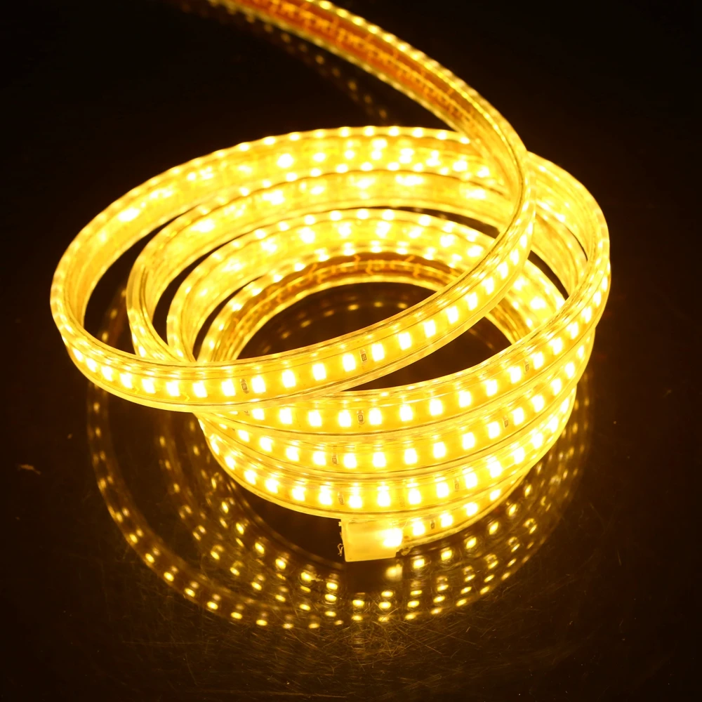 220 В Светодиодная лента 5630 SMD 120 светодиодов/м IP67 водонепроницаемая гибкая
