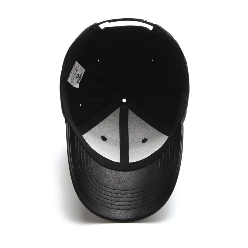 Новая однотонная черная кожаная женская кепка из искусственной кожи для