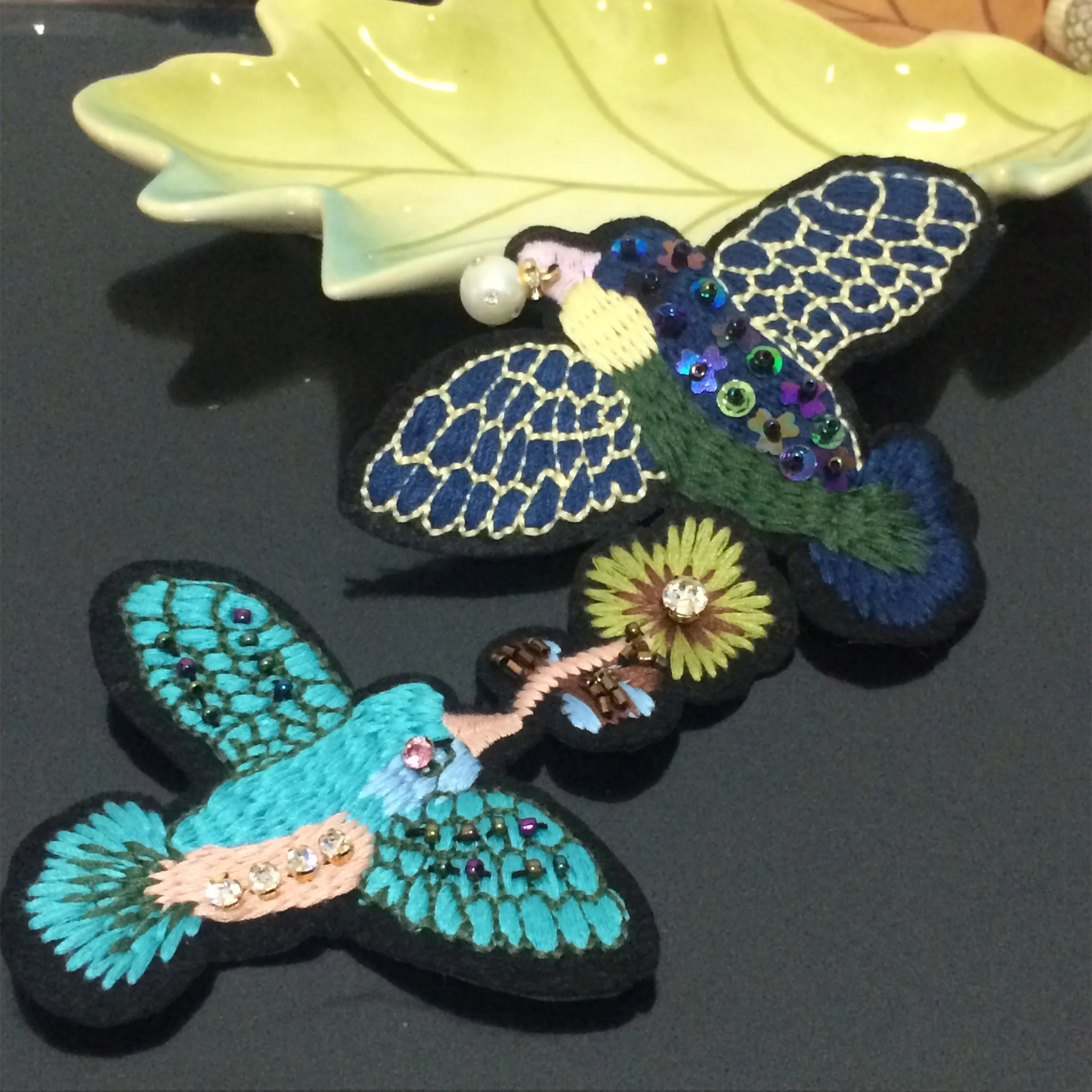 Птица цветок блесток жемчуг патч ткань/футболка/рубашка декоративные аксессуары