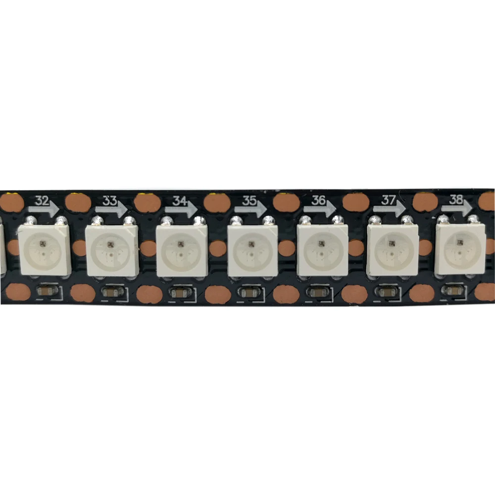5 в WS2812B 144 светодиодов/m черный/белый PCB индивидуальный адресуемый полноцветный