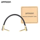 Ammoon AC-20 15 см0,5 футов Высококачественная гитара соединительный кабель, шнур с 14 дюймовым 6,35 мм Золотой Прямоугольный штекер из ПВХ для эффекта