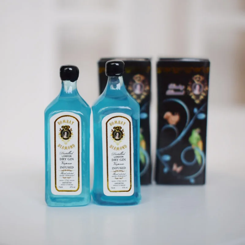 2 шт. мини Bombay сухое вино Модель Кукольный домик Миниатюрные напитки бутылки вина кухня играть кукла еда игрушка аксессуары