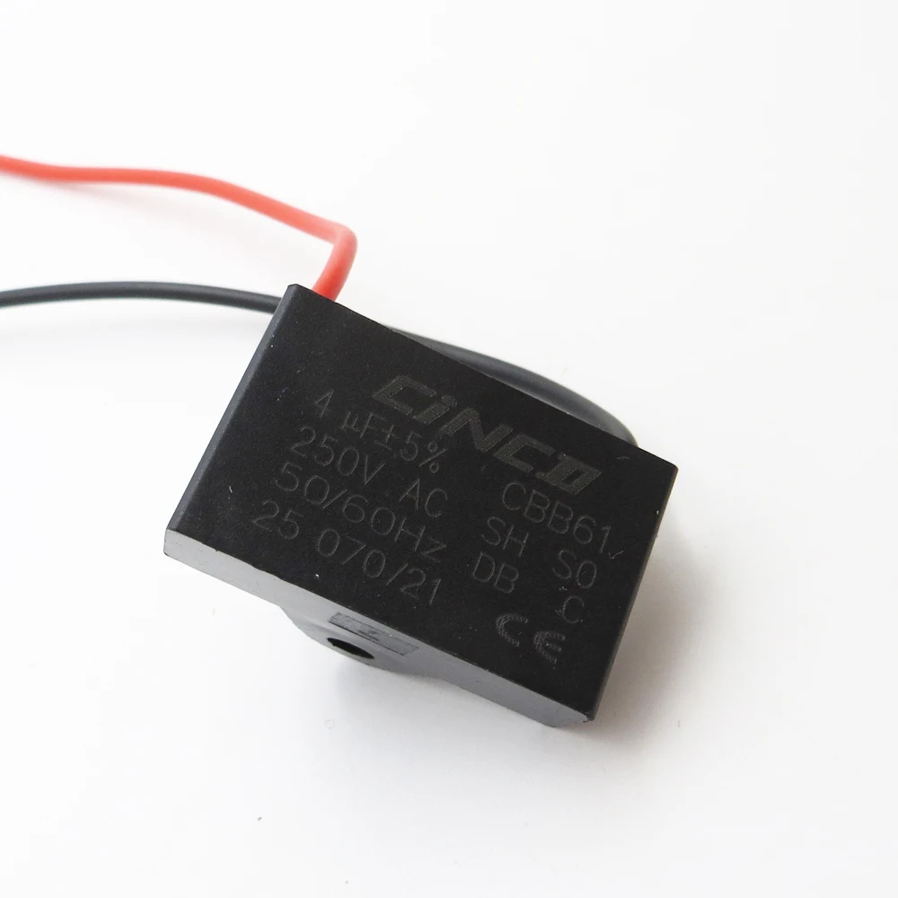 Двигатель конденсатор Электрический вентилятор Скорость CBB61 4 мкФ 250 220 V 2 провода