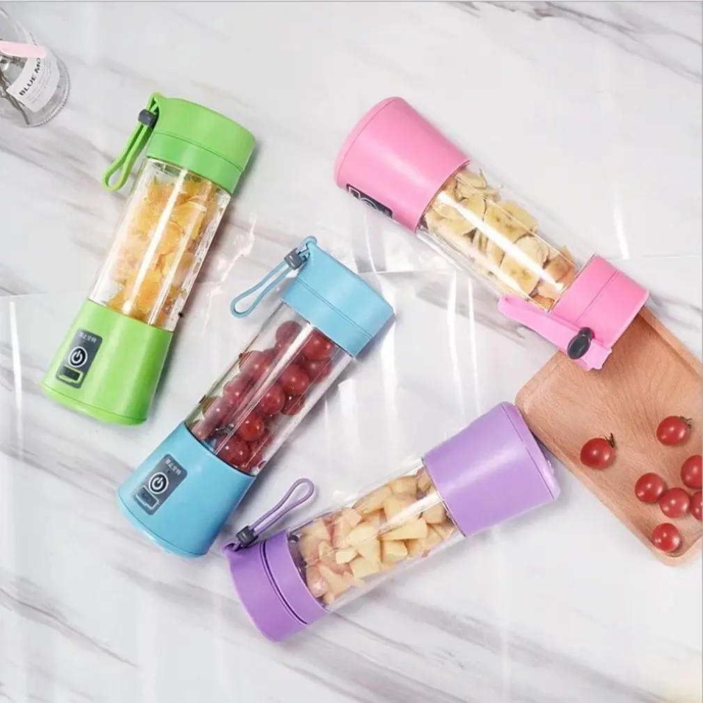 Electric Fruit Juicer Bottle Juicing Cup Maker Blender 2/4 Blades Mini USB Rechargeable Portable Smoothie Machine Sports | Бытовая