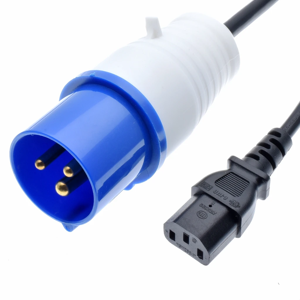 IEC320 C13 female to 16A IEC309 332P6 male IP44 промышленный удлинитель распределительный шнур питания, 332C6 к C13 Адаптерный шнур.