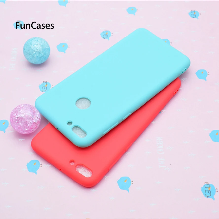Одноцветное ТПУ карамельного цвета Силиконовая резина Чехол для huawei Y9 2018 задняя