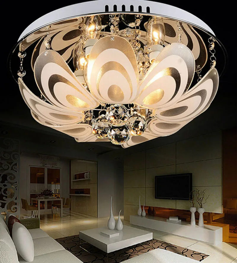 Светодиодный светильник с павлиньим кристаллом современный для гостиной