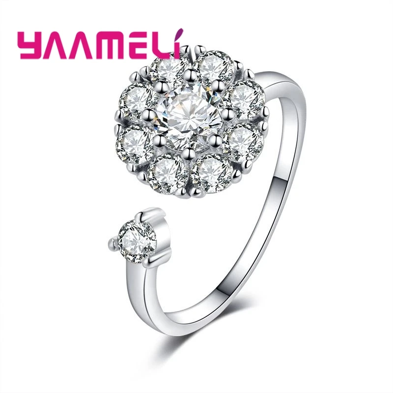 

White Large Disk Sports Casual Punk Style 925 Sterling Silver Open Ring For Couple Valentine's Day Surprise Gift