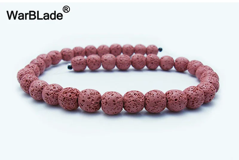Dark red Бусины из вулканической лавы из натурального камня, цветные черные круглые бусины из лавового камня, 6 мм-16 мм, для рукоделия, ожерелья, браслетов, ювелирных изделий - Цвет: Dark red