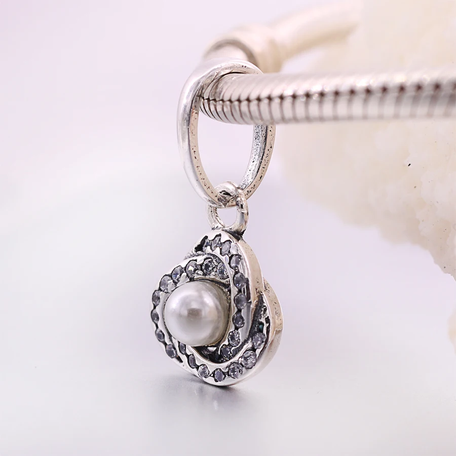 Браслеты Pandora с сердечком и жемчугом подлинные подвески из 100% стерлингового