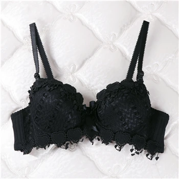 Черный Bralette encaje, сексуальный бюстгальтер с мягкими чашечками, biustonosz, пуш-ап, brasieres para mujer, кружевной топ, женское нижнее белье, Прямая поставка - Цвет: Черный