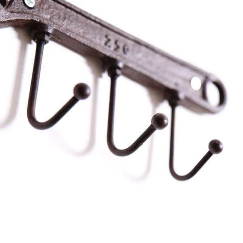 

1Pc Retro Wall Hanger Sturdy 3 Hook Metal Wrench Shaped Hanger Coat Rack Coat Rack Frame Suitable For Living Room Bedroom Bar
