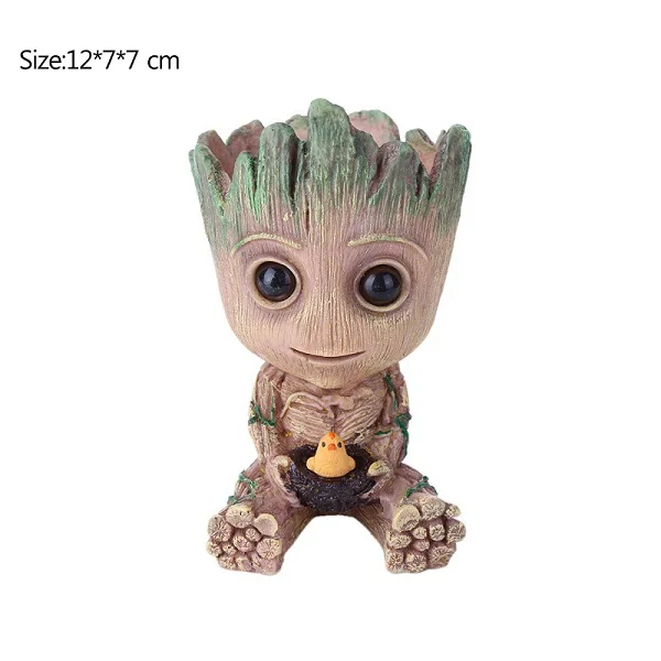S Strongwell Flowerpot Baby Groot Pen Pot Holder Plants Flower Pot Cute Action Figures Toys for Kids Gift Desktop Decoration - Цвет: S