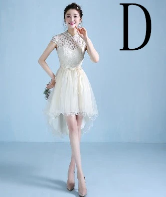 Доступен кремовый цвет, vestidos de festa Милая короткое спереди и длинное сзади сексуальное вечернее платье для выпускного вечера высокая низкая Привет-платья LO H4300 - Цвет: D champagne