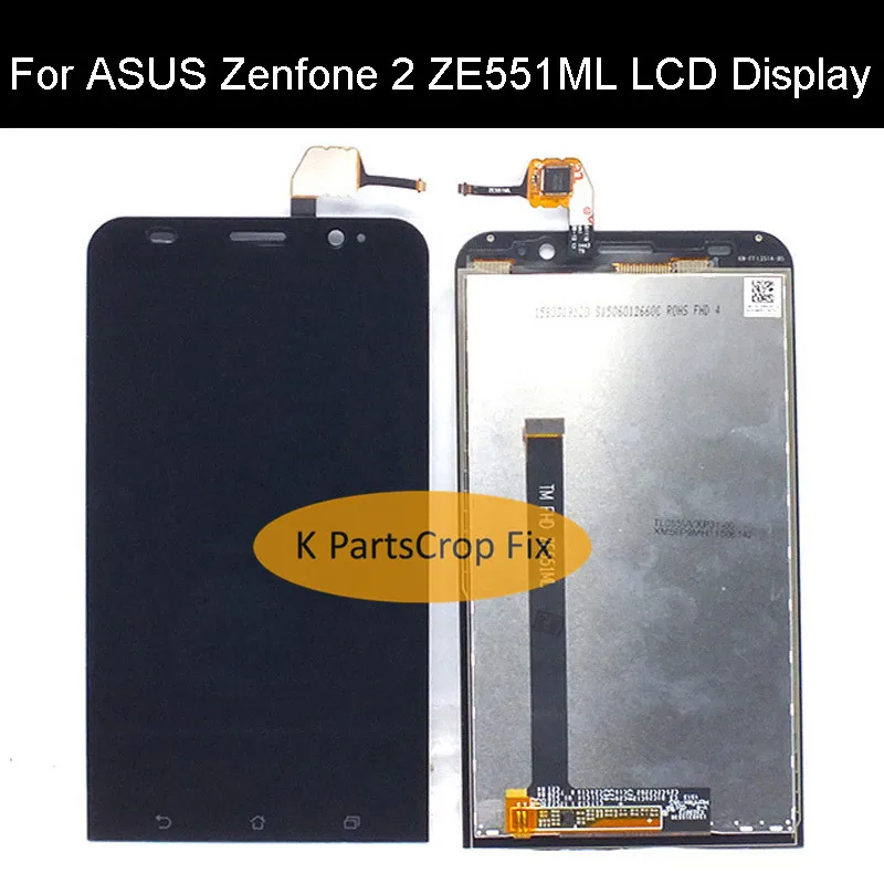 Черный ЖК-дисплей 5 дюйма для Asus Zenfone 2 ZE551ML сенсорный экран с дигитайзером и