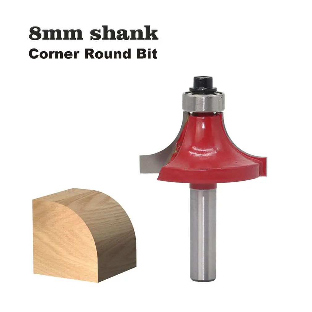 Угловой круглый бит фреза 8 мм хвостовик деревообрабатывающий резак мельница