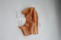 flesh color latex hood open face with back zip for adults
