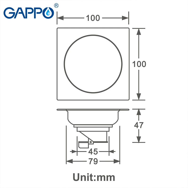 GAPPO Drains хромированный квадратный фильтр сливной душ слив для пола ванной комнаты