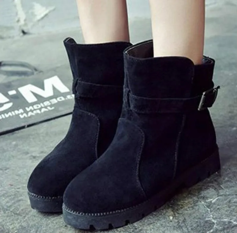 Женские ботильоны zapatos mujer Винтаж из искусственной замши Matin теплая женская обувь