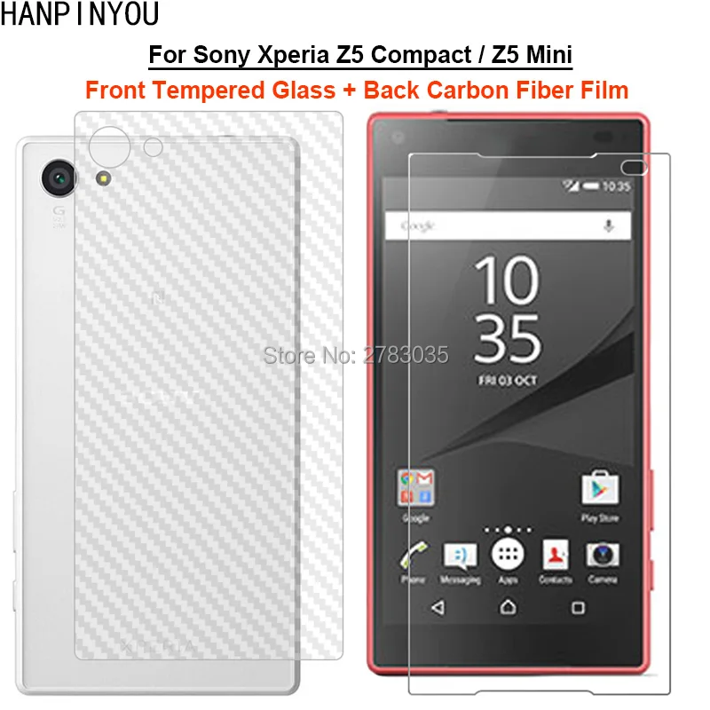 Для Sony Xperia Z5 Compact 1 комплект = мягкая задняя пленка из углеродного волокна +