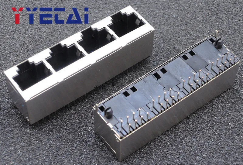 

NEW RJ45 socket without light 1*4 network socket 4 port 56 8p8c with shield