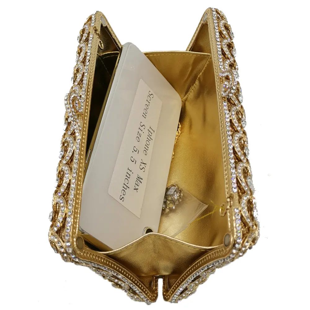 Boutique De FGG элегантный Для женщин Цветочный клатч кристалл вечерние сумки алмаз металл Minaudiere Сумки Свадебная вечеринка вечерняя сумочка