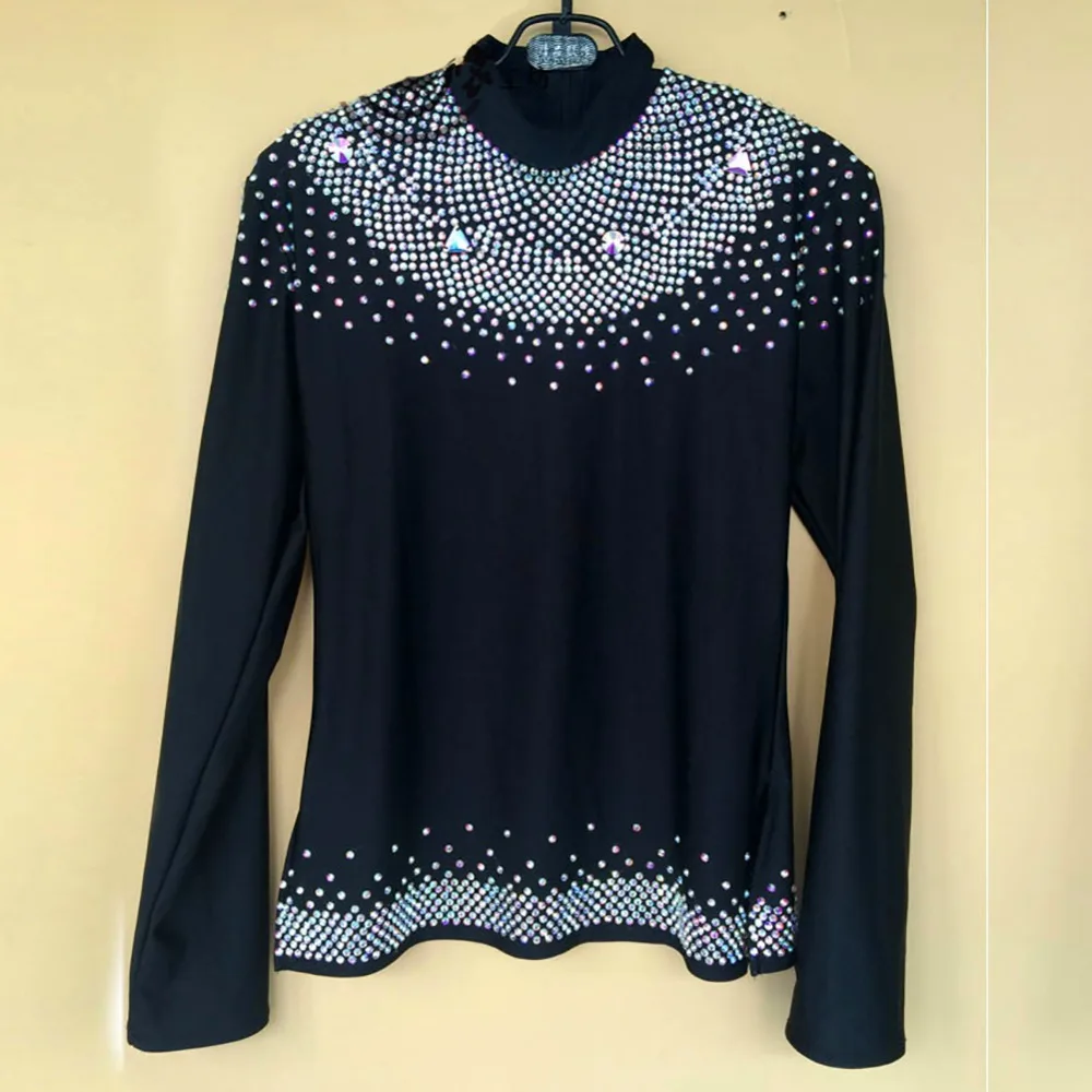 2018 для мужчин/мальчиков топы латинских танцев 4 цвета мужские стразы воротник