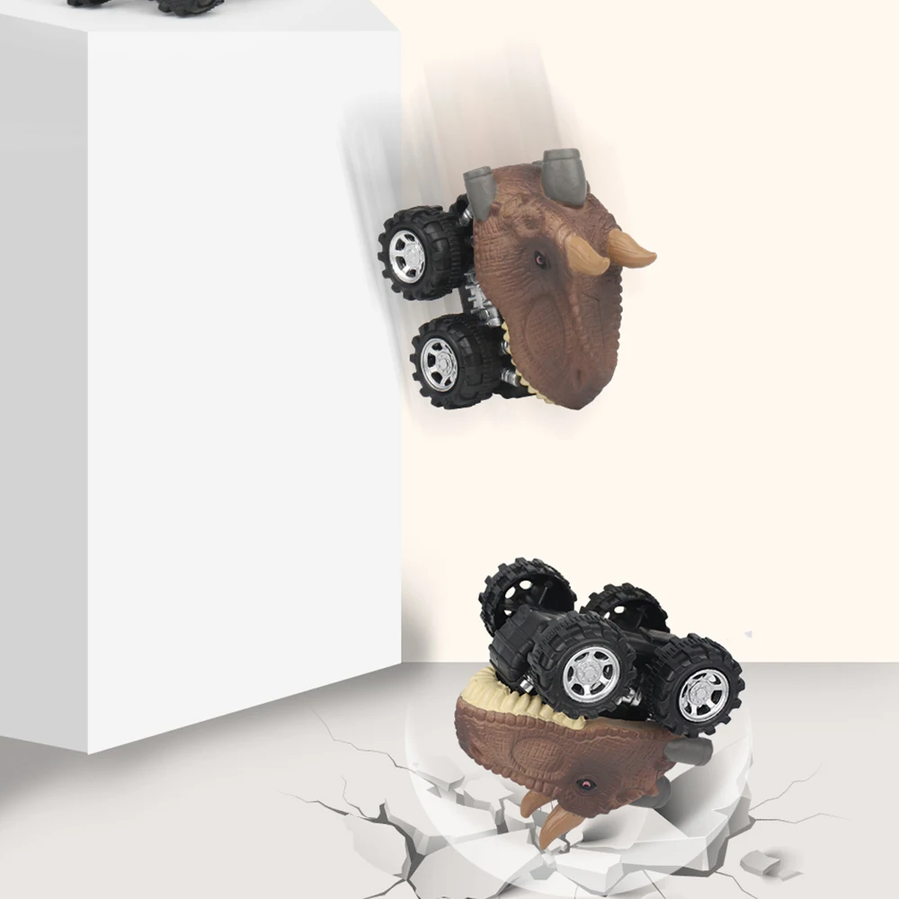 Мини динозавр модель автомобиля креативный ребенок игрушка тираннозавр с шиной