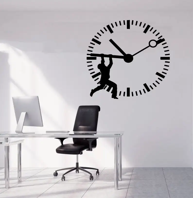 Часы для офиса Цитата Наклейка на стену командная работа виниловые наклейки
