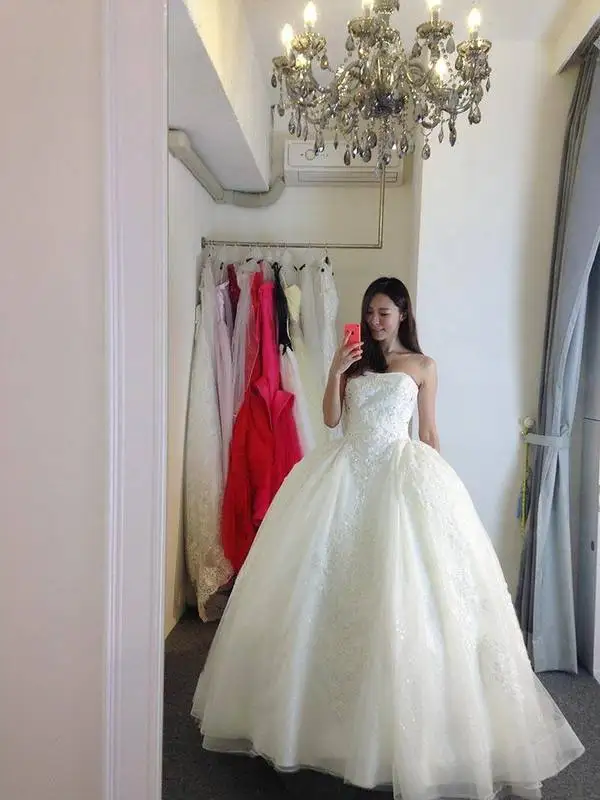 Элегантная Кружевная аппликация Принцесса свадебное платье 2018 Бисероплетение