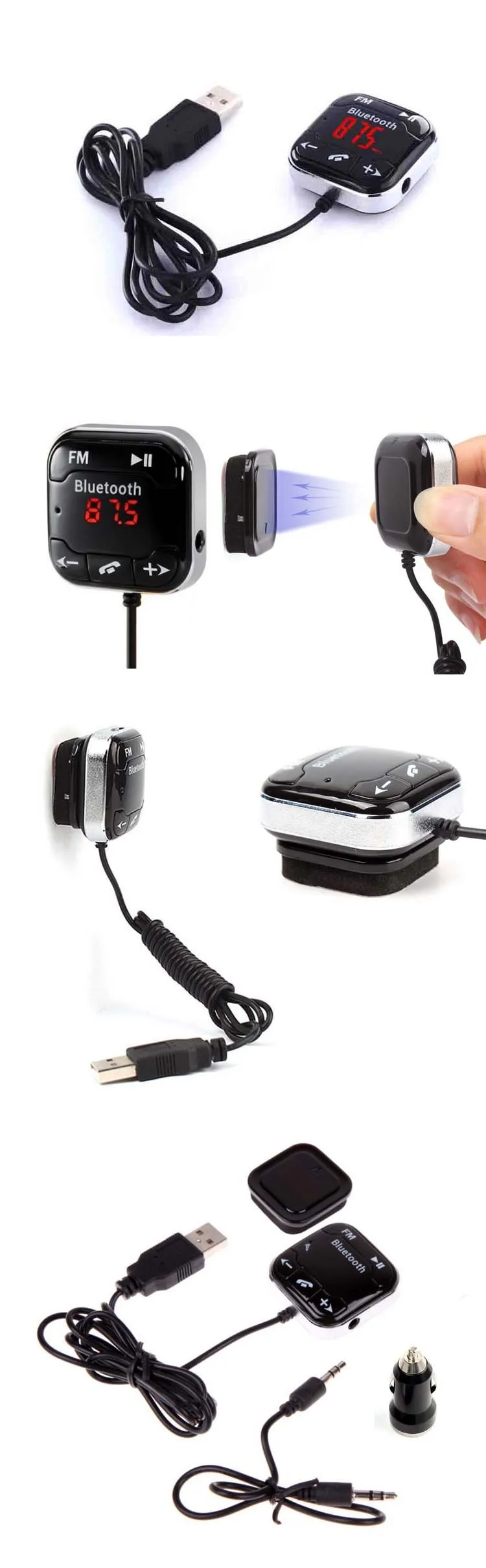 JINSERTA, беспроводной Bluetooth, автомобильный fm-передатчик, MP3 плеер, 3,5 мм, аудио, AUX, TF, слоты для карт, двойной USB, зарядное устройство, магнитная наклейка