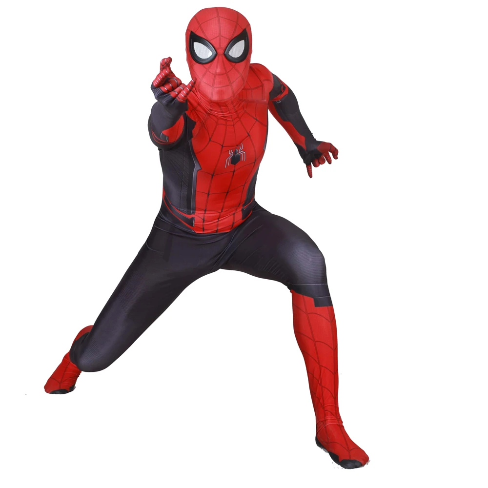 Adult Kids Spider Man Far From Home Peter Parker Cosplay Costume Zentai Spiderman Superhero Bodysuit Suit Jumpsuits T-SHIRT |