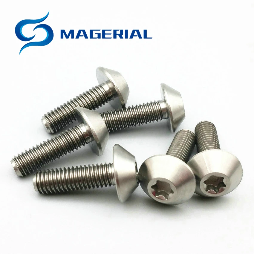 Титановые болты M5 x15mm M6 x12mm 15 мм 20 мм там цвета ферменной конструкции головкой торцевой разъем Ti винты Ti Упаковка застежек из 6 штук