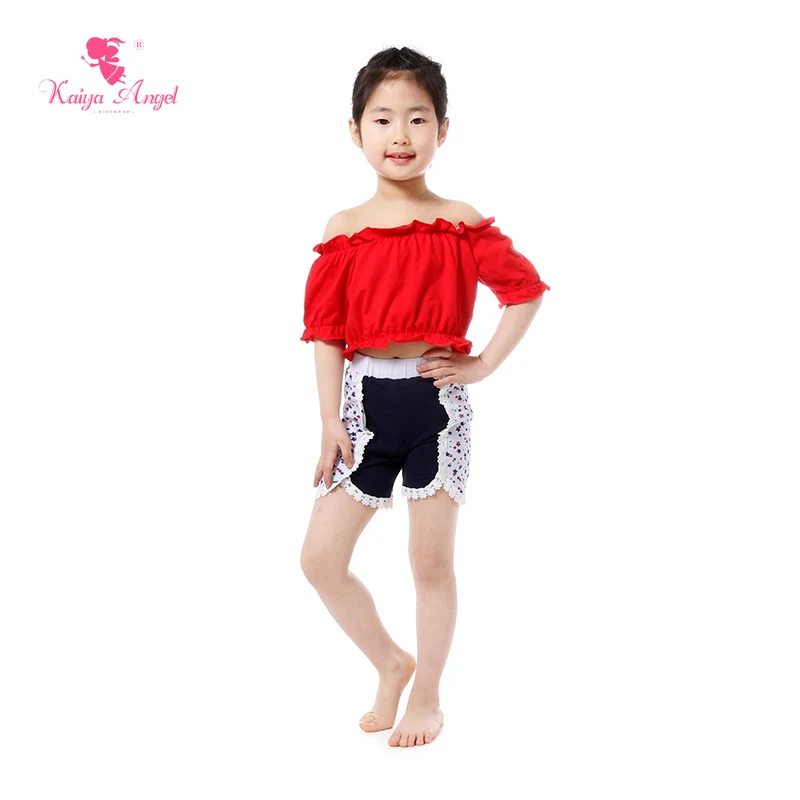 2018 Summer Boutique Kids Clothing Strapless Off the Shoulder Top Star Shorts Suits Patriotic 4th Of July Girl Outfit Clothes