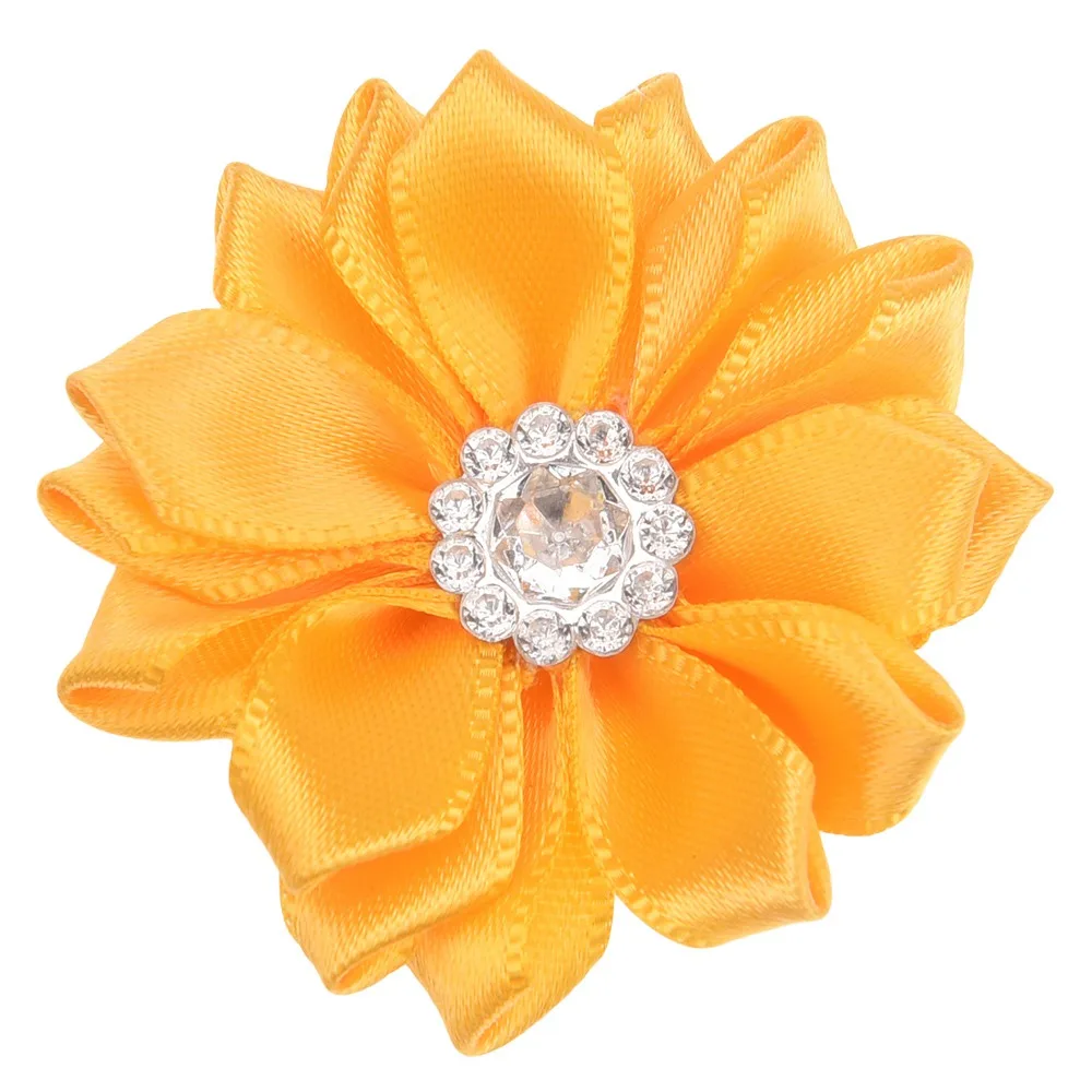 Yellow 20 шт. букет искусственных цветов стразы цветок DIY цветы украшение дома аксессуары для волос повязка на голову без зажимов без бантов - Цвет: Yellow