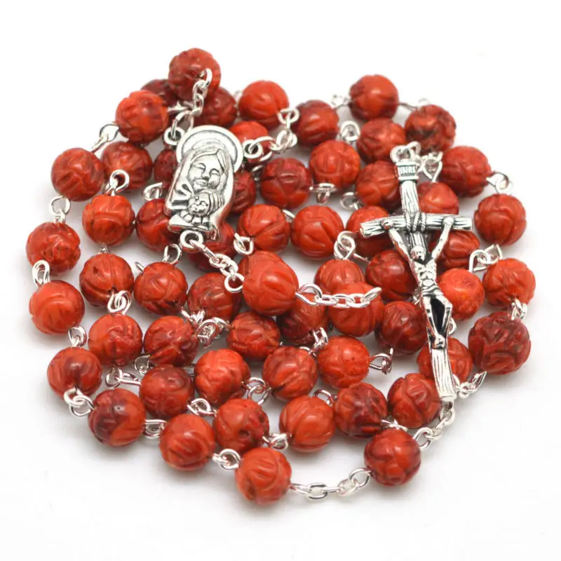 Скульптура 8 мм коралловые четки ожерелье уникальные | Украшения и аксессуары