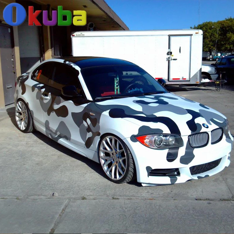 Jumbo черный белый снежный камуфляж виниловая пленка для автомобиля Urban Arctic Camo