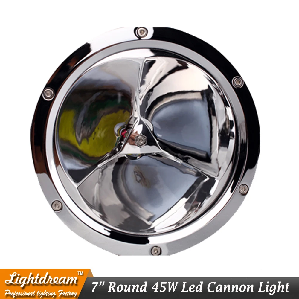 Пара 7 дюймов 45 Вт черный хром круглый светодиодный светильник спот