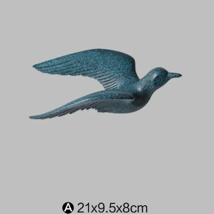3d с птицами из смолы креативные настенные фрески скульптуры простые Трехмерные настенные наклейки для спальни ТВ фон украшения на стену - Цвет: a blue